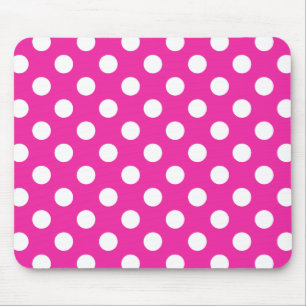 Mousepad Bolinhas brancas na fúcsia