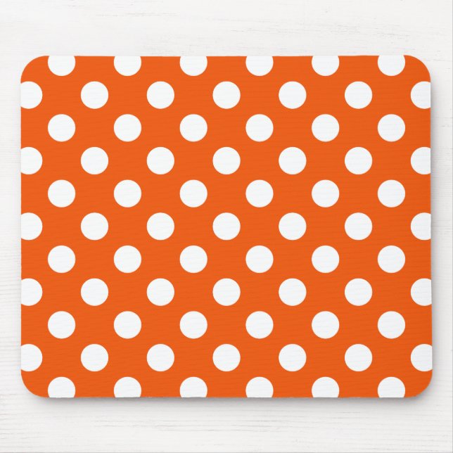 Mousepad Bolinhas brancas na laranja (Frente)
