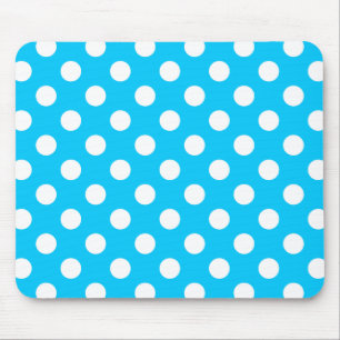 Mousepad Bolinhas brancas no azul elétrico