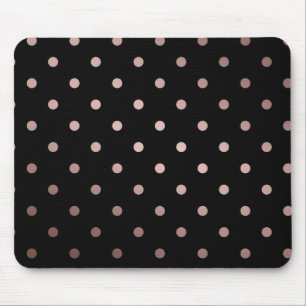 Mousepad bolinhas cor-de-rosa do preto do ouro do falso