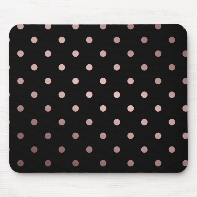 Mousepad bolinhas cor-de-rosa do preto do ouro do falso (Frente)