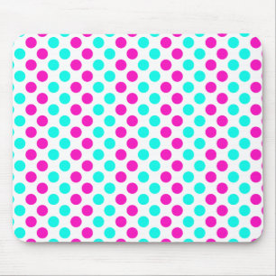 Mousepad Bolinhas cor-de-rosa e azuis