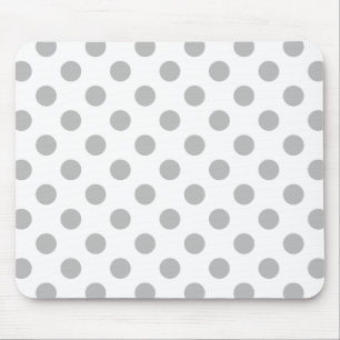 Mousepad bolinhas de cinza em branco