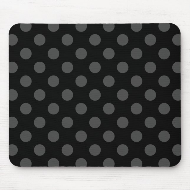 Mousepad bolinhas de cinza em preto (Frente)