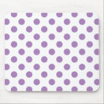 Mousepad bolinhas de lavanda em branco<br><div class="desc">Lavanda e bolinhas brancas</div>