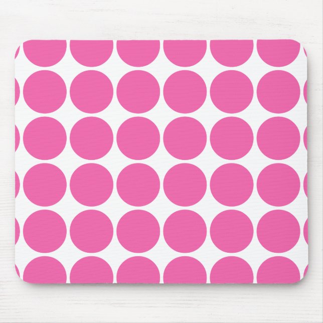 Mousepad Bolinhas do rosa quente do design do impressão do (Frente)
