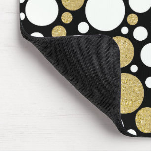 Mousepad Bolinhas Douradas e brancas