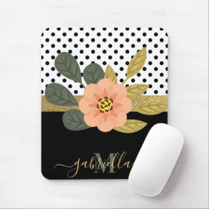 Mousepad Bolinhas e Floral