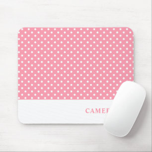 Mousepad Bolinhas Elegantes Rosa Espelho Personalizadas