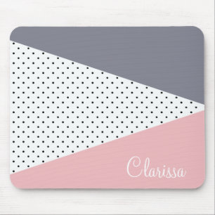 Mousepad Bolinhas geométricas roxas, cor-de-rosa, pastel el