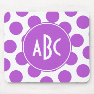Mousepad Bolinhas médias Monogrammed da orquídea