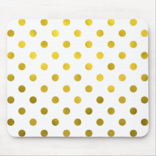 Mousepad Bolinhas metálicas da folha Dourado no teste
