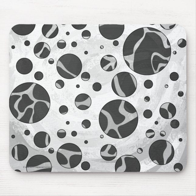 Mousepad Bolinhas Negra e Cinza Leve da Giraffe (Frente)