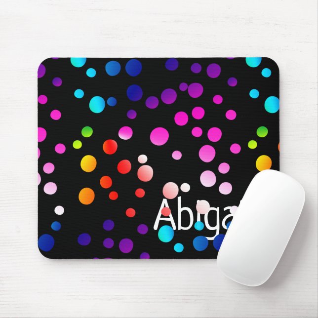 Mousepad Bolinhas neon com nome (Com mouse)