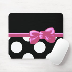 Mousepad Bolinhas, padrão de Bolinhas, preto e branco
