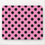 Mousepad Bolinhas pretas a rosa<br><div class="desc">Bolinhas pretas a rosa</div>