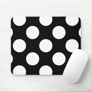 Mousepad Bolinhas Pretas e Brancas, Padrão de Bolinhas