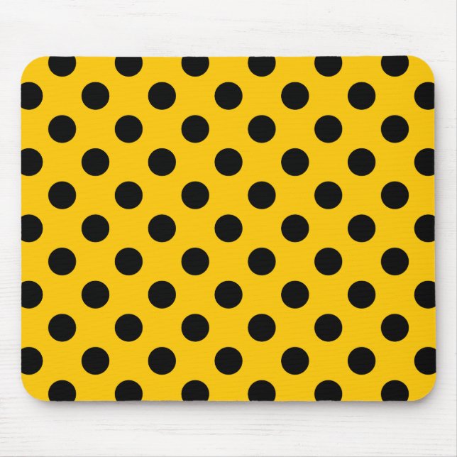 Mousepad Bolinhas pretas em amarelo (Frente)
