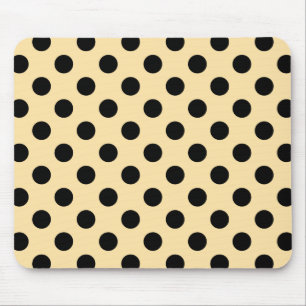 Mousepad Bolinhas pretas em amarelo pálido