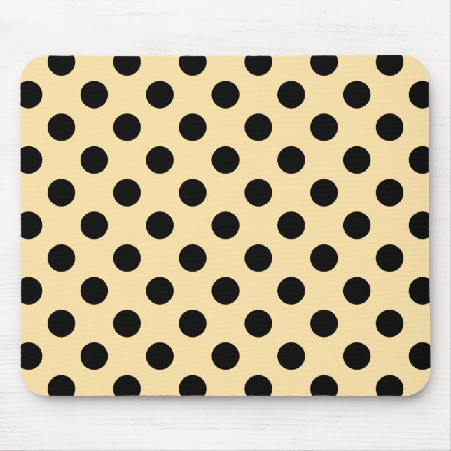 Mousepad Bolinhas pretas em amarelo pálido (Frente)
