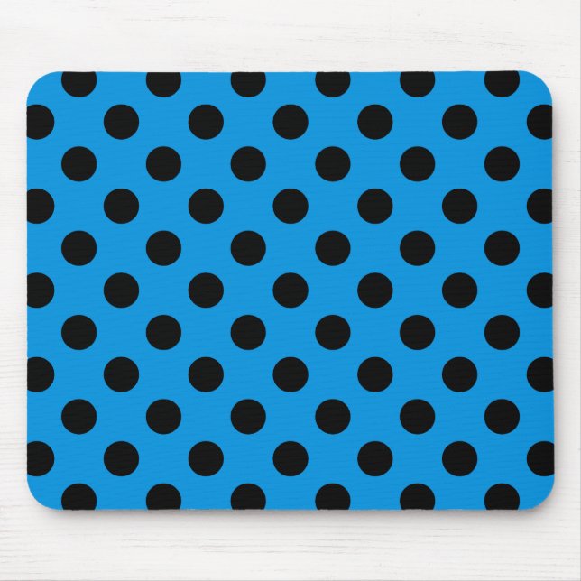 Mousepad Bolinhas pretas em azul-céu (Frente)