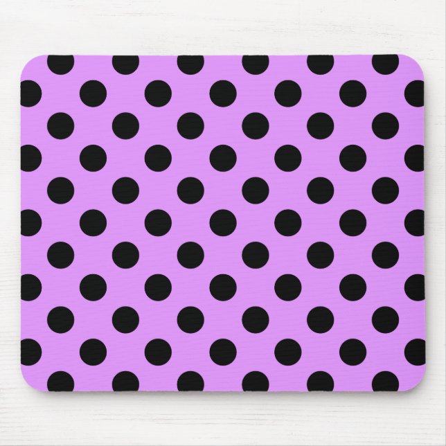 Mousepad Bolinhas pretas em lilás (Frente)