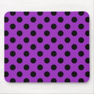 Mousepad Bolinhas pretas em roxo