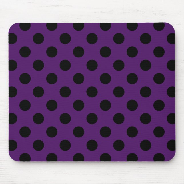 Mousepad Bolinhas pretas em roxo de ameixa (Frente)