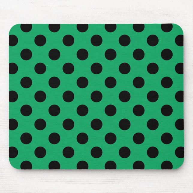 Mousepad Bolinhas pretas em verde fresco (Frente)