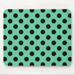 Mousepad Bolinhas pretas em verde-menta<br><div class="desc">Bolinhas pretas em verde-menta</div>