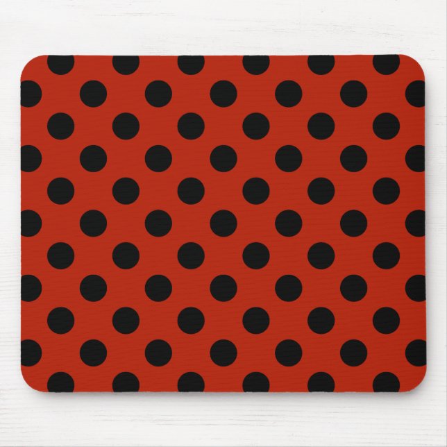 Mousepad Bolinhas pretas em vermelho (Frente)