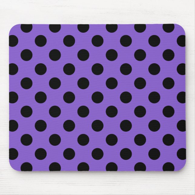 Mousepad Bolinhas pretas na lavanda (Frente)