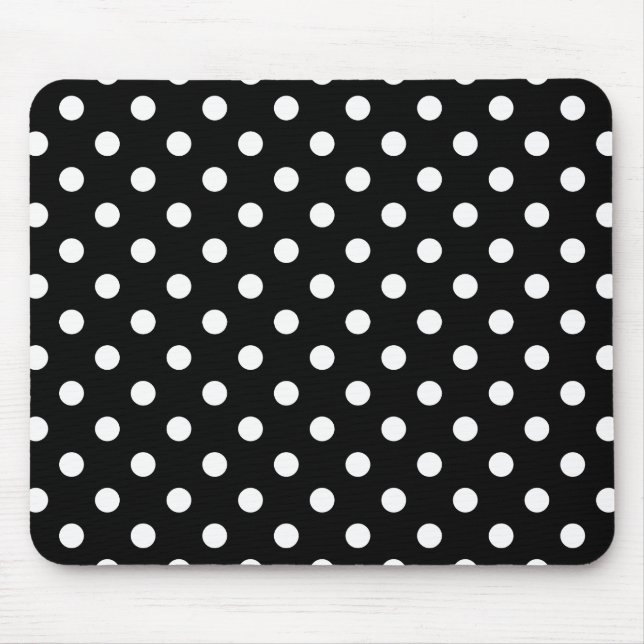 Mousepad Bolinhas preto e branco (Frente)