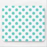 Mousepad Bolinhas turquesas<br><div class="desc">Bolinhas de turquesa sobre fundo branco</div>