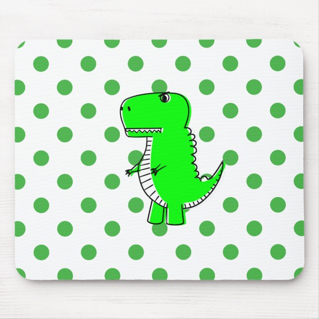 Mousepad Bolinhas Verdes do Dinossauro Verde (Frente)