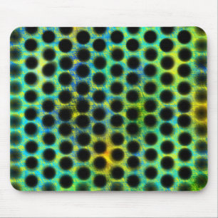 Mousepad Bolinhas verdes e pretas gerando formas, sombra