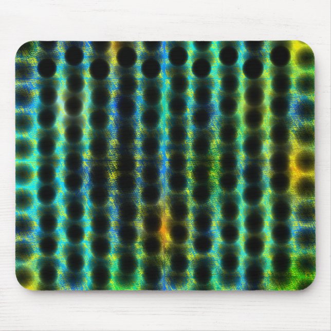 Mousepad Bolinhas verdes e pretas gerando formas, sombra (Frente)