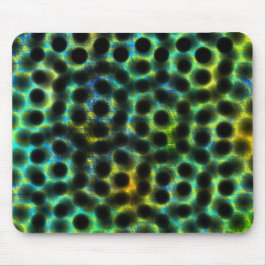 Mousepad Bolinhas verdes e pretas gerando formas, sombra
