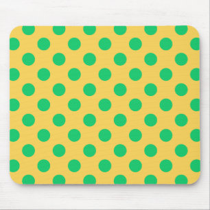 Mousepad bolinhas verdes em amarelo
