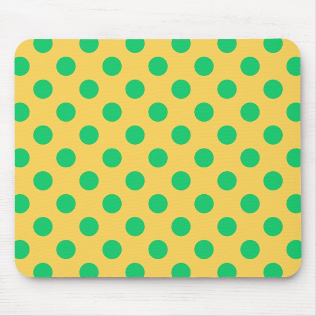 Mousepad Bolinhas verdes em amarelo (Frente)