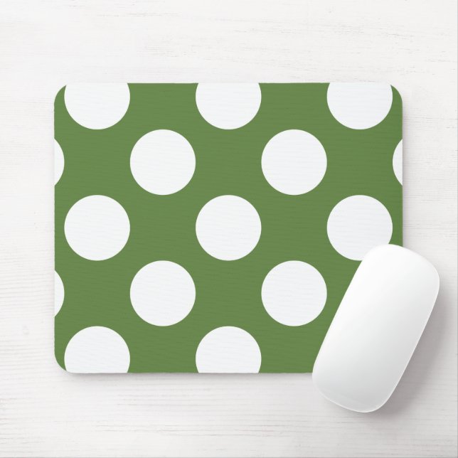 Mousepad Bolinhas verdes, padrão de Bolinhas, pontos, ponto (Com mouse)