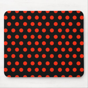 Mousepad Bolinhas vermelhas com fundo preto