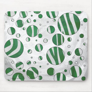 Mousepad Bolinhas Zebra Verde e Branca