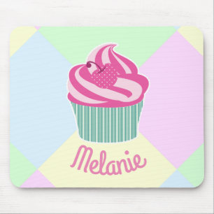 Mousepad Bolo de Aniversário Cor-de-Rosa Personalizado Past
