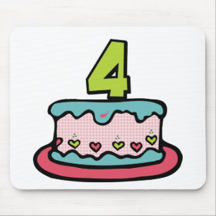 Mousepad Bolo de aniversário da criança de 4 anos