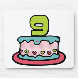 Mousepad Bolo de aniversário da criança de 9 anos