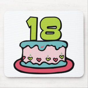 Mousepad Bolo de aniversário das pessoas de 18 anos