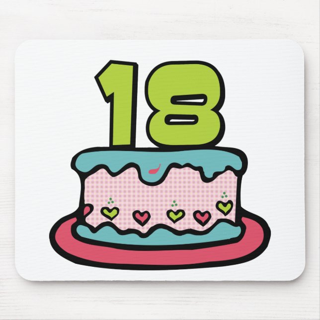 Mousepad Bolo de aniversário das pessoas de 18 anos (Frente)