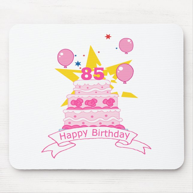 Mousepad Bolo de aniversário das pessoas de 85 anos (Frente)