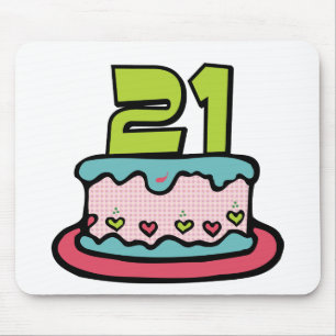 Mousepad Bolo de aniversário de 21 anos